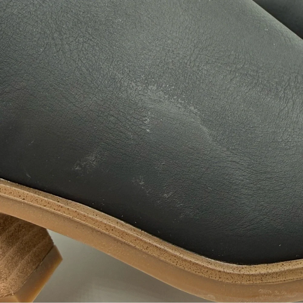 Dr. Scholl’s Literally Black Cutout Ankle Boots w/ Gold Buckle & Stacked Heel - Picture 16 of 16
